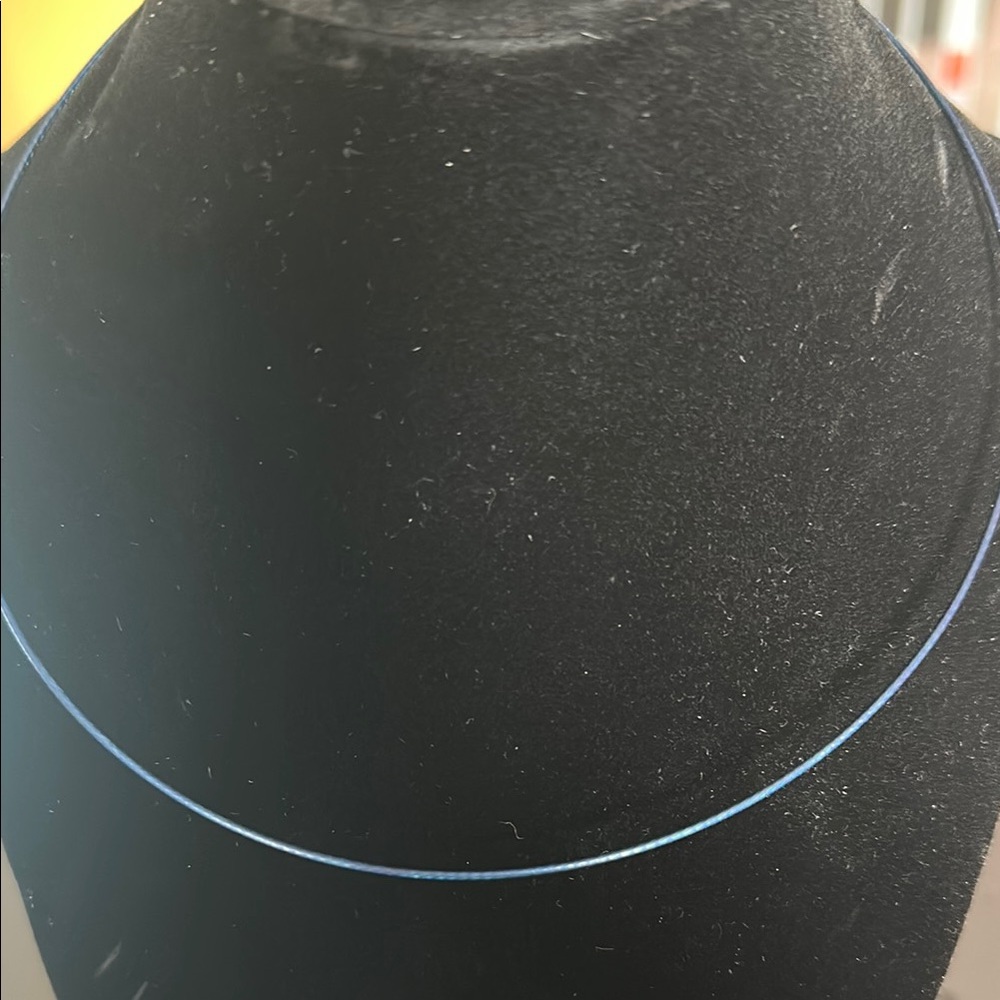 Sleek Blue Wire Omega Choker Necklace